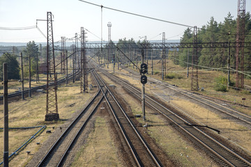 Fototapeta na wymiar railway station view from above