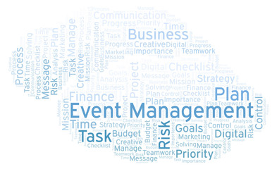 Fototapeta premium Event Management word cloud, made with text only.