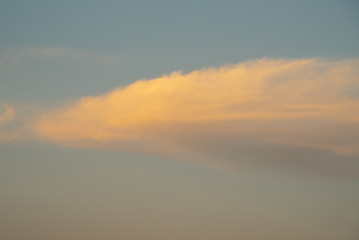 Cloudscape with arrow shape