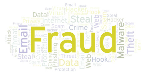 Fototapeta premium Fraud word cloud.