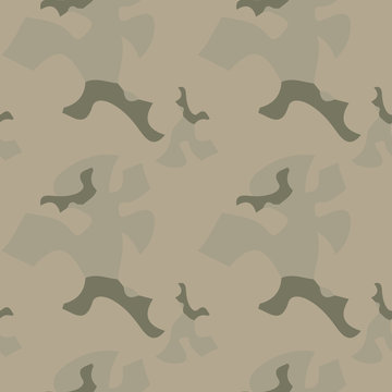 UFO military camouflage seamless pattern in different shades of beige and green colors