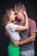 Young couple in love embracing. Lovers concept