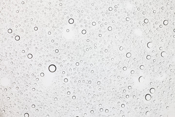 Rain droplets on glass background, Water drops on glass.