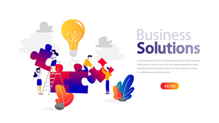 Fototapeta na wymiar Business solutions horizontal banner for your website.
