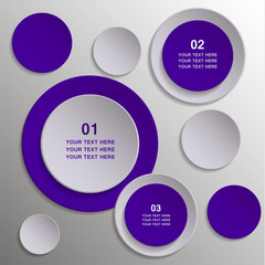 Fototapeta na wymiar Modern infographic design, bright colored circles on a gray background. Vector illustration