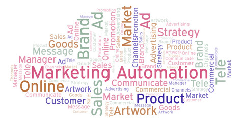 Obraz premium Word cloud with text Marketing Automation.