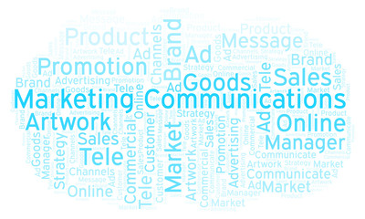 Obraz premium Word cloud with text Marketing Communications.