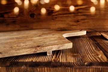 Empty wooden cutting board