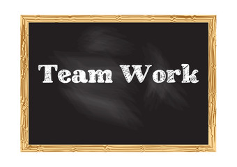 Team work blackboard notice Vector illustration for design