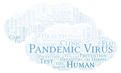 Fototapeta na wymiar Pandemic Virus word cloud, made with text only.