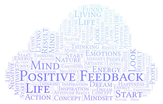 Positive Feedback word cloud, made with text only.