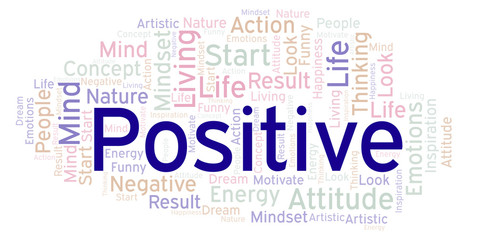 Obraz premium Positive word cloud, made with text only.