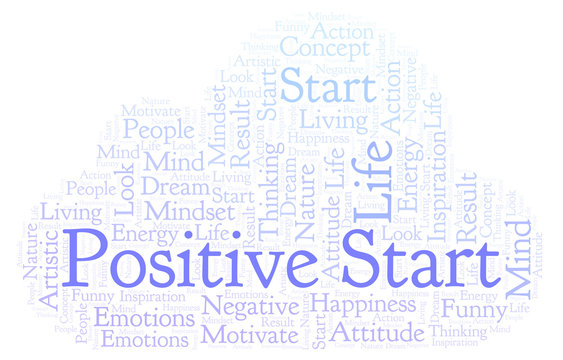 Positive Start word cloud, made with text only.