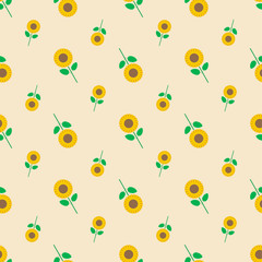 Sunflower seamless pattern background - Vector