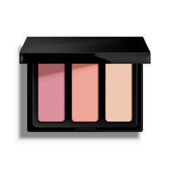 Modern eye shadow palette. Mockup illustration isolated on background. Graphic concept for your design