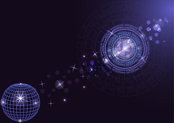 Planet earth in the space of the information network is an abstract illustration of science, information technology, network solutions, communications, digital and cloud technologies © Irina