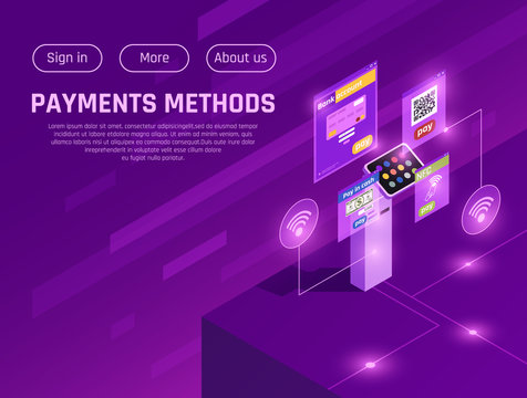 Payment Methods Isometric Web Page