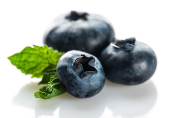 Tasty blueberries isolated on white background