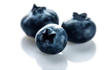 Tasty blueberries isolated on white background