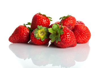 Strawberries isolated on white background