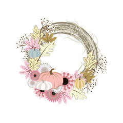 Autumn wreath illustration