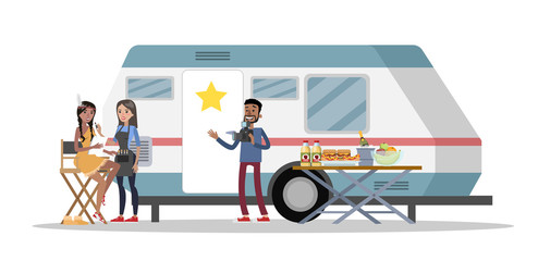 Actor prepare for the movie scene, learning lines