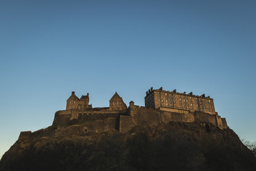 Fototapeta na wymiar Edinburgh Castle on a clear blue sky