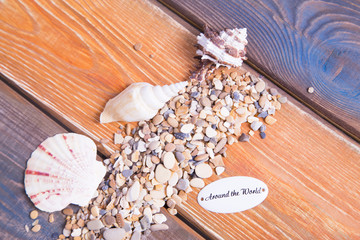 Preparing for vacation, travel or journey top view