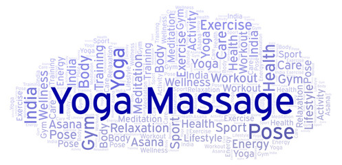 Fototapeta premium Yoga Massage word cloud.