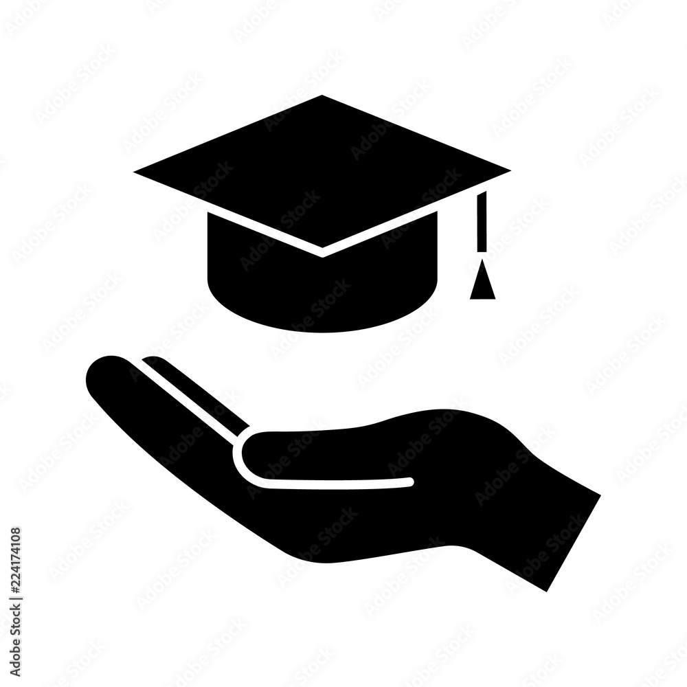 Poster Accessible or free education glyph icon