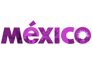 Mexico con letras de colores