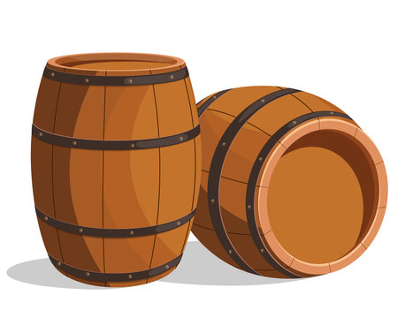 Wooden barrel cartoon