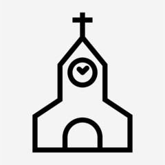 Outline Church pixel perfect vector icon