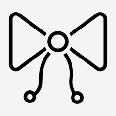 Obraz premium Outline ribbon pixel perfect vector icon