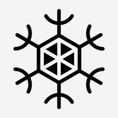Glyph snowflake pixel perfect vector icon
