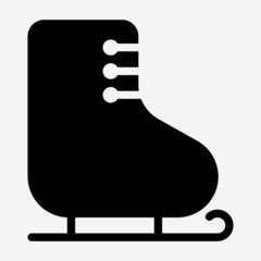 Glyph ice skate boot pixel perfect vector icon