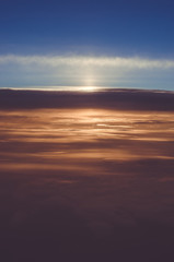 Fototapeta na wymiar Sunset at an altitude of 10 000 m