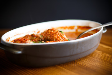 meatballs with tomato sauce on the table