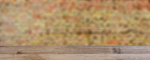 Naklejka na ściany i meble blank wooden table. Flooring. Texture of an old red brick. vintage