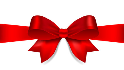 Red bow with ribbon