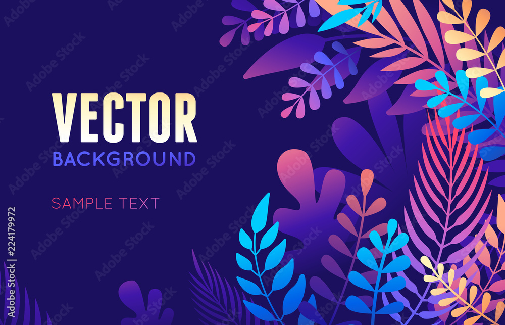 Aufkleber Vector illustration in trendy flat style and bright vibrant gradient colors - background with copy space for text