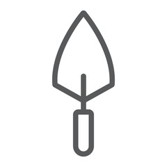 Trowel line icon, tool and repair, bricklayer sign, vector graphics, a linear pattern on a white background.