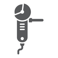 Angle grinder glyph icon, tool and equipment, cutter sign, vector graphics, a solid pattern on a white background.