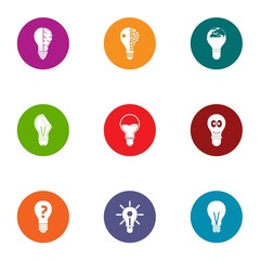 Fototapeta premium Supply of light icons set. Flat set of 9 supply of light vector icons for web isolated on white background