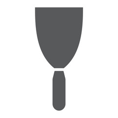 Putty knife glyph icon, tool and scraper, spatula sign, vector graphics, a solid pattern on a white background.