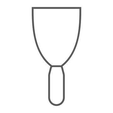 recommend clip art: Putty knife thin line icon, tool and scraper, spatula sign, vector graphics, a linear pattern on a white background.