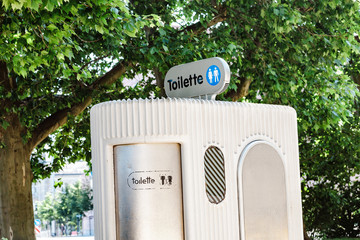 Automatic toilet on the street in Europe