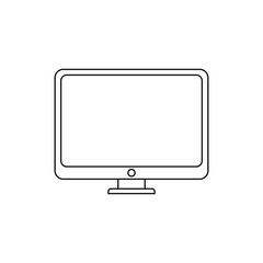Desktop computer, monitor line icon, outline vector sign, linear style pictogram isolated on white. Symbol, logo illustration. Pixel perfect