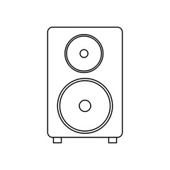 Audio speaker vector line icon isolated on white background. Audio speaker line icon for infographic, website or app. Scalable icon designed on a grid system. Pixel perfect