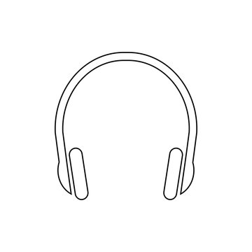Headphones vector icon. Linear style pictogram isolated on white. Symbol, logo illustration. Pixel perfect